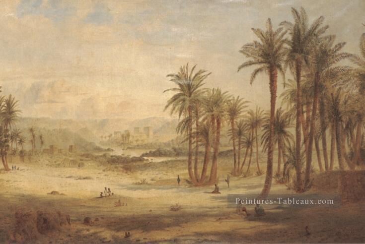 Une vue de Philae paysage Edward Lear Peintures à l'huile